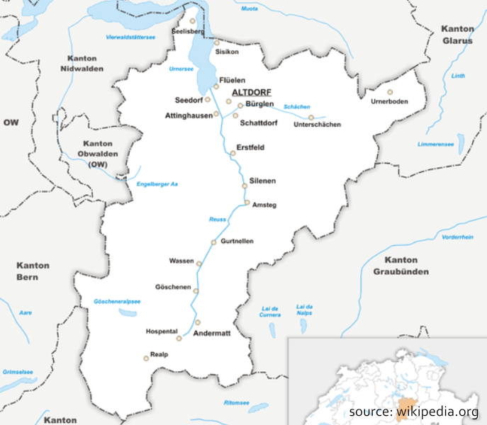 Karte Kanton Uri – Karte der Schweiz